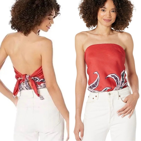 NWT Free People Intimately Spellbound Strapless Bodysuit in Cherry Combo - Picture 3 of 16